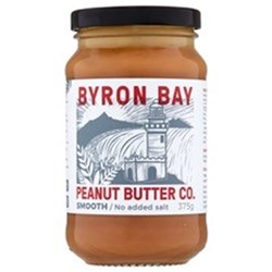 PEANUT BUTTER CRUNCHY UNSALTED (8 X 375GM) # BYR02 BYRON BAY PEANUT