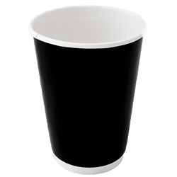 CUP 12OZ COFFEE COOL BLACK DOUBLE WALL 25S(20) # C-HC0681 CAPRI