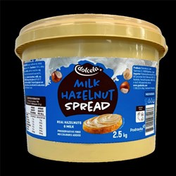 SPREAD MILK HAZELNUT 2.5KG(6) # A040022 DOLCELA