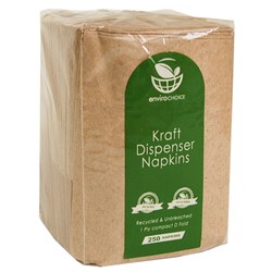 NAPKINS 1PLY COMPACTED FOLD KRAFT DISPENSER 250S(20) # EC-ND0113 ENVIROCHOICE