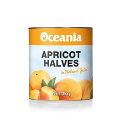 APRICOT HALVES NATURAL JUICE 3KG(3) # 303348 OCEANIA