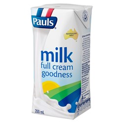MILK PC FULL CREAM LONG LIFE (24 X 200ML) # 83627 PAULS