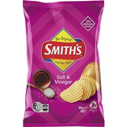 CHIPS SALT & VINEGAR CRINKLE (18 X 90GM) # 320003482 SMITHS