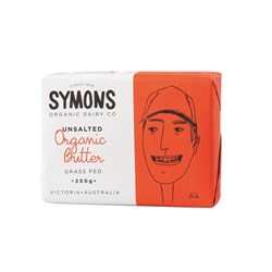 BUTTER UNSALTED ORGANIC 250G (12) # SOD009 SYMONS