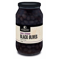 OLIVES BLACK SPANISH WHOLE 1.9KG(6) # SBLO1.9 SANDHURST