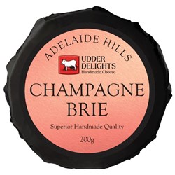CHEESE BRIE CHAMPAGNE (6 X 200GM) # UDCB200g x 6 UDDER DELIGHTS
