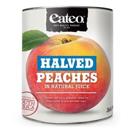 PEACH HALVES IN NATURAL JUICE 3KG  (3) # 830110 EATEO