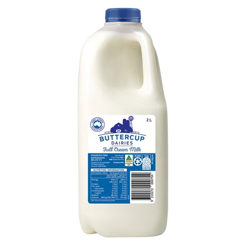 MILK FRESH FULL CREAM (6 X 2LT) # 301075 BUTTERCUP