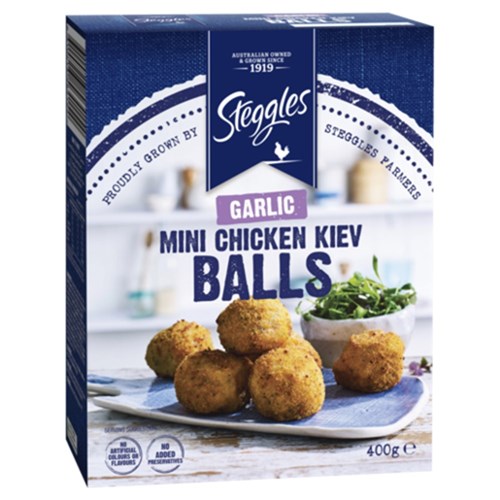 CHICKEN BALLS GARLIC KIEV MINI 1KG(6) # 56391 STEGGLES