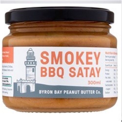 SAUCE SATAY SMOKEY BBQ 300ML # Satay BBQ - BYRON BAY PEANUT