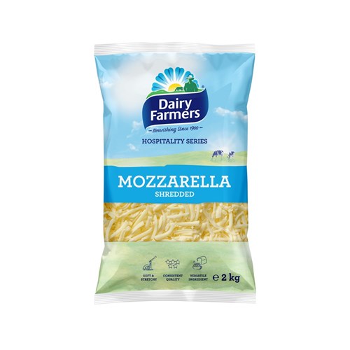 CHEESE MOZZARELLA SHRED IMP 2KG(6) # 4610 DAIRY FARMERS