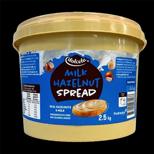 SPREAD MILK HAZELNUT 2.5KG(6) # A040022 DOLCELA