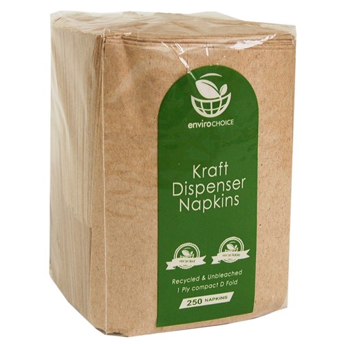 NAPKINS 1PLY COMPACTED FOLD KRAFT DISPENSER 250S(20) # EC-ND0113 ENVIROCHOICE