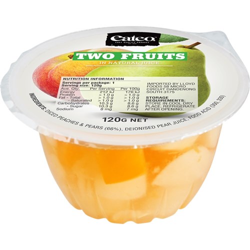 FRUIT CUP TWO FRUITS IN NAT JUICE (48 X 120GM) # 830170 EATEO