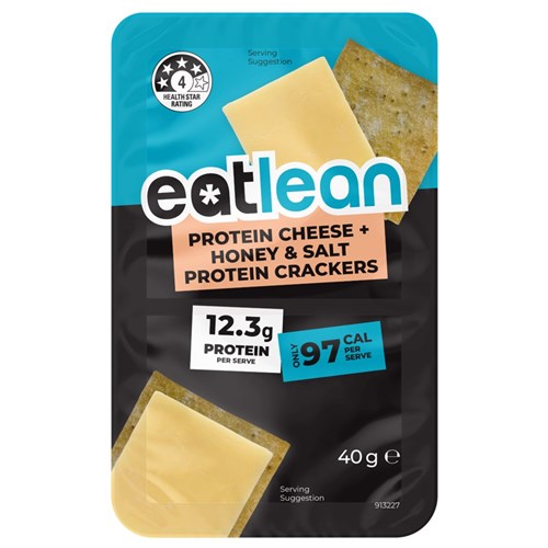 SNACK CHEESE HONEY & SALT PROTEIN CRACKERS (8 X 40GM) # P301550 EATLEAN