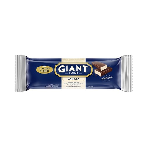 ICECREAM VANILLA GIANT TWINS (24 X 150ML) # 27060 GOLDEN NORTH