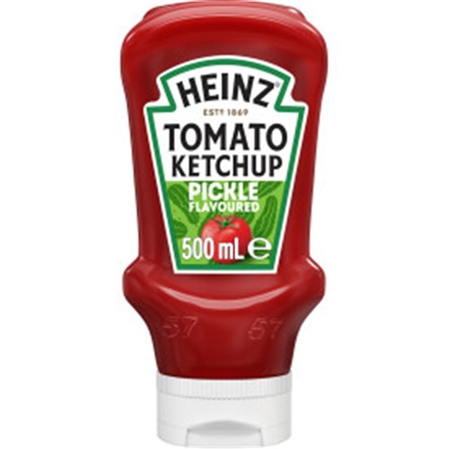 SAUCE KETCHUP TOMATO PICKLE FLAVOURED 500ML(10) # 78871 HEINZ