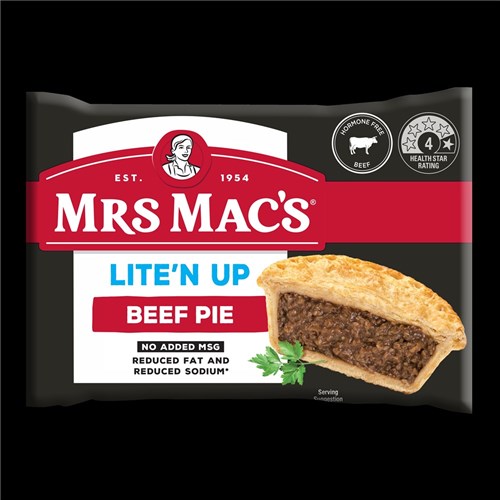 PIE BEEF LITE'N UP (12 X 175GM) # 13701 MRS MACS