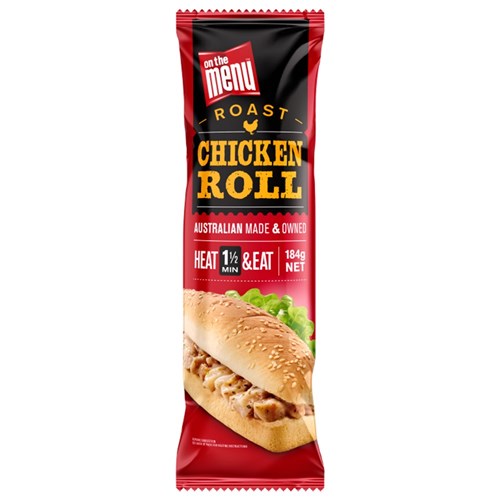 CHICKEN ROLL P&C FROZEN (12 X 184GM) # 1100804 ON THE MENU