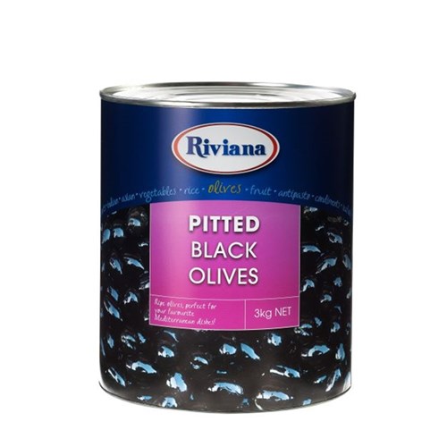 OLIVES BLACK PITTED A10(6) # 2600022 RIVIANA