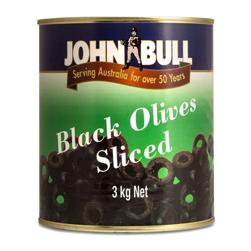 OLIVES BLACK SLICED MEDITERRANEAN A10(6) # OLSB/6A10 JOHN BULL