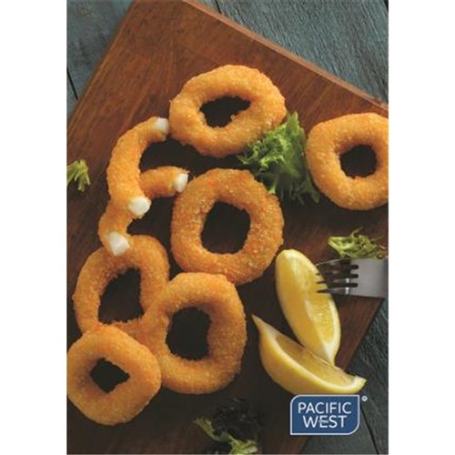 CALAMARI SQUID RING CRUMBED NATURAL 1KG(5) # 8000 PAC WEST