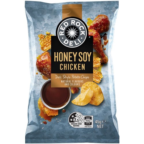CHIPS HONEY SOY CHICKEN RED ROCK DELI (18 X 45GM) # 320003402 SMITHS