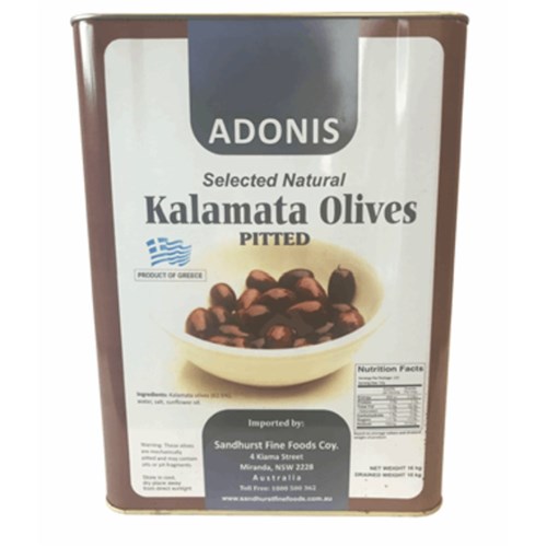 OLIVES KALAMATA PITTED 10KG # ADONPKO20 ADONIS