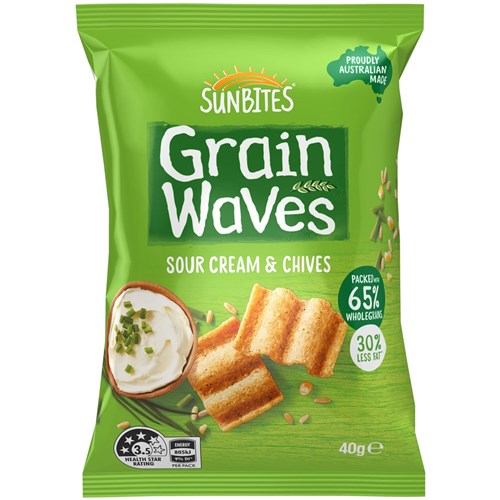 CHIPS SOUR CREAM & CHIVES GRAINWAVES (18 X 40GM) # 320003367 SMITHS
