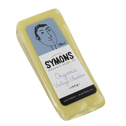 CHEESE CHEDDAR VINTAGE ORGANIC 140GM (12) # SOD006 SYMONS