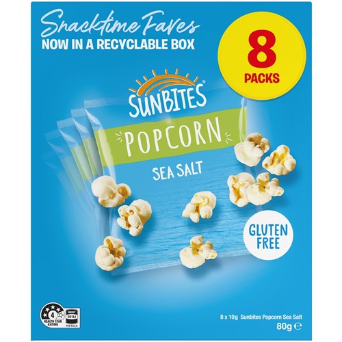 POPCORN SEA SALT (8 X 8 X 10GM) # 320035915 SUNBITES