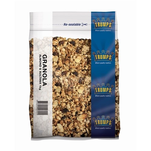 GRANOLA ALMOND & SULTANAS 1KG(10 ) # VGRANAS1C TRUMPS